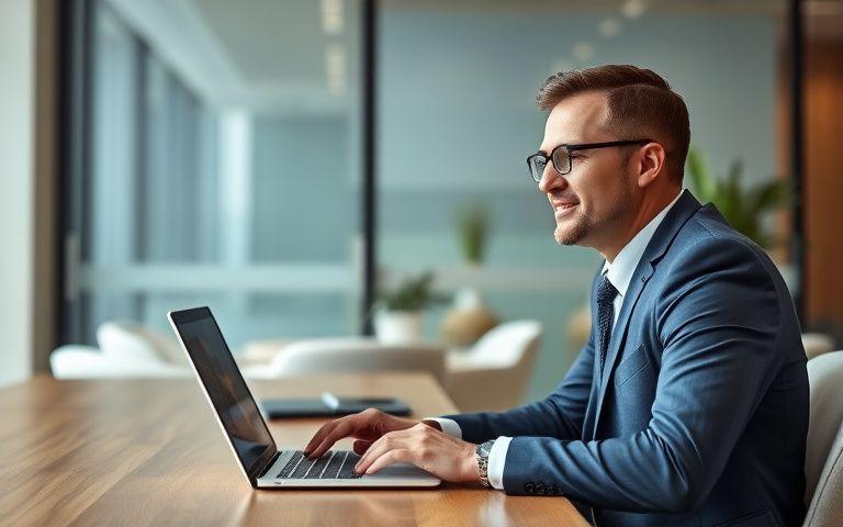 A professional in a business English session