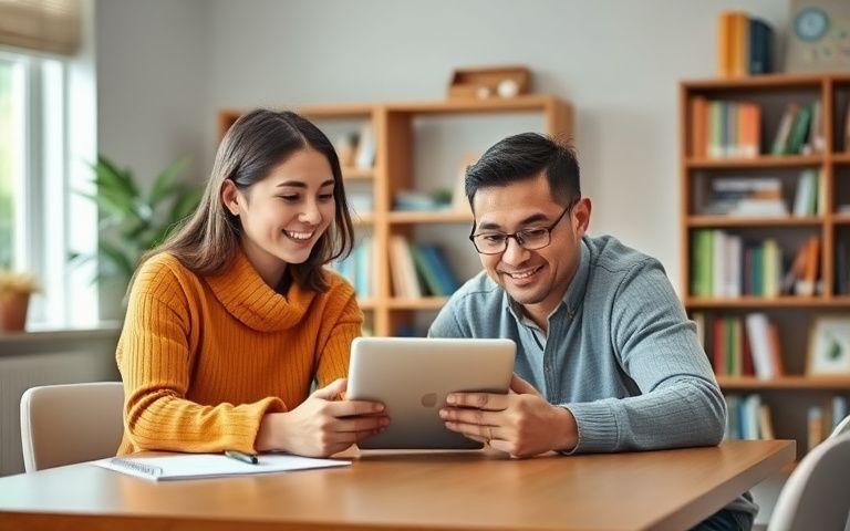 A one-to-one English tutoring session